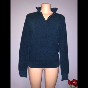 Express sweater Top Medium Blue Zip Front Mens blu